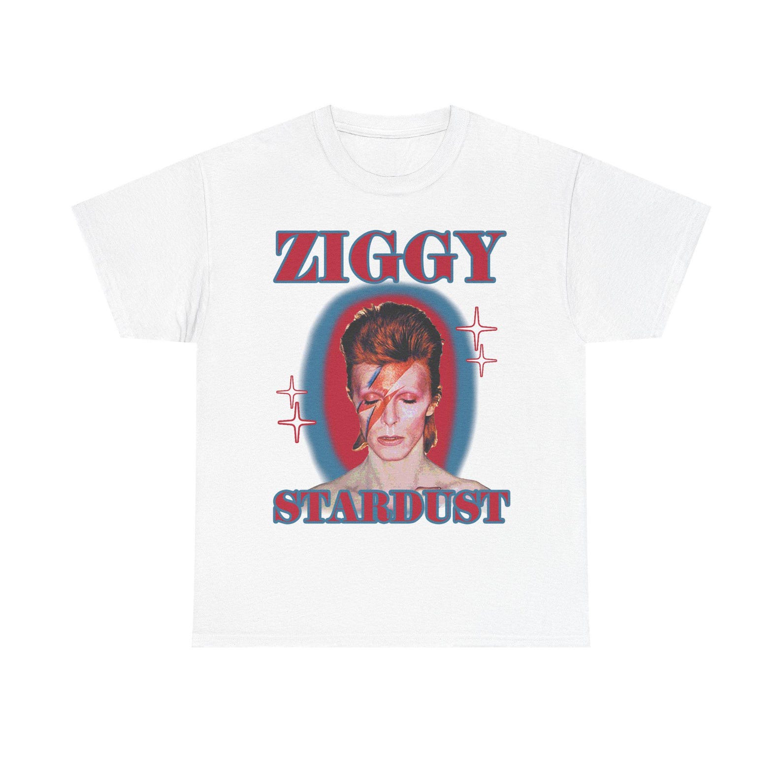 David Bowie Ziggy Stardust T-Shirt, 70s Retro Rocker Tee 2XL