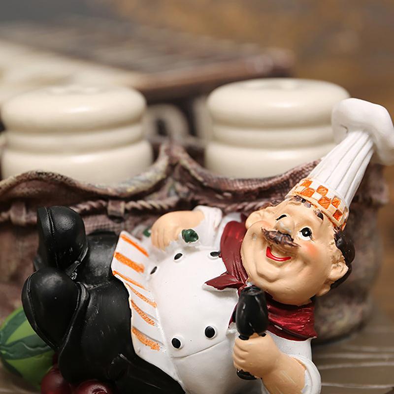 Cuisine Chef Cuisinier Poivre Condiment Bouteille Modèle Statue Figurine Miniature Cadeaux Artisanat Résine Décoration Maison Accessoires