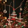 Cartoon Wooden Painted Christmas Tree Pendant for Window Dressing