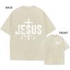 Mens Vintage Oversized Washed TShirt Cotton Jesus Saves Faith Cross Casual Tee