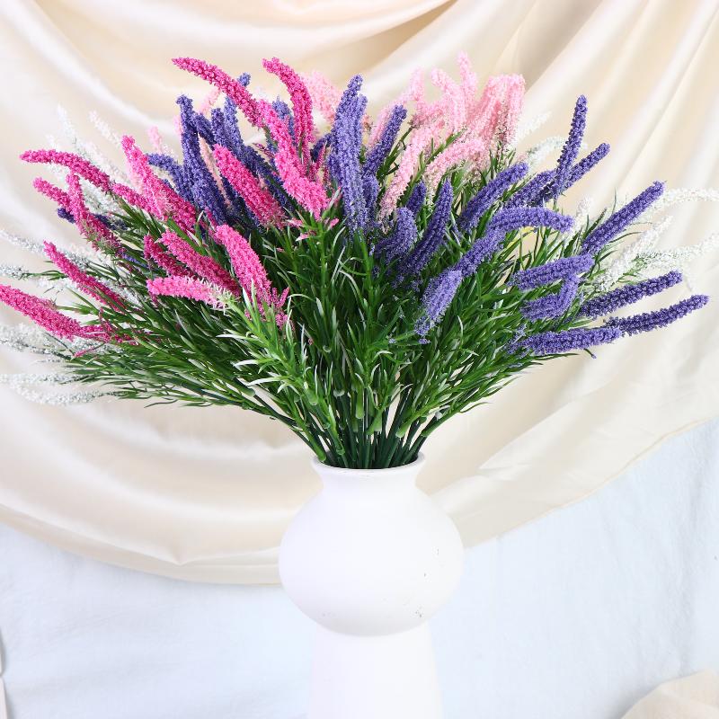 Artificial Lavender Wheat Bouquet 2Pcs Fake Flowers For Home Wedding Garden Outdoor Party Decoration Plants