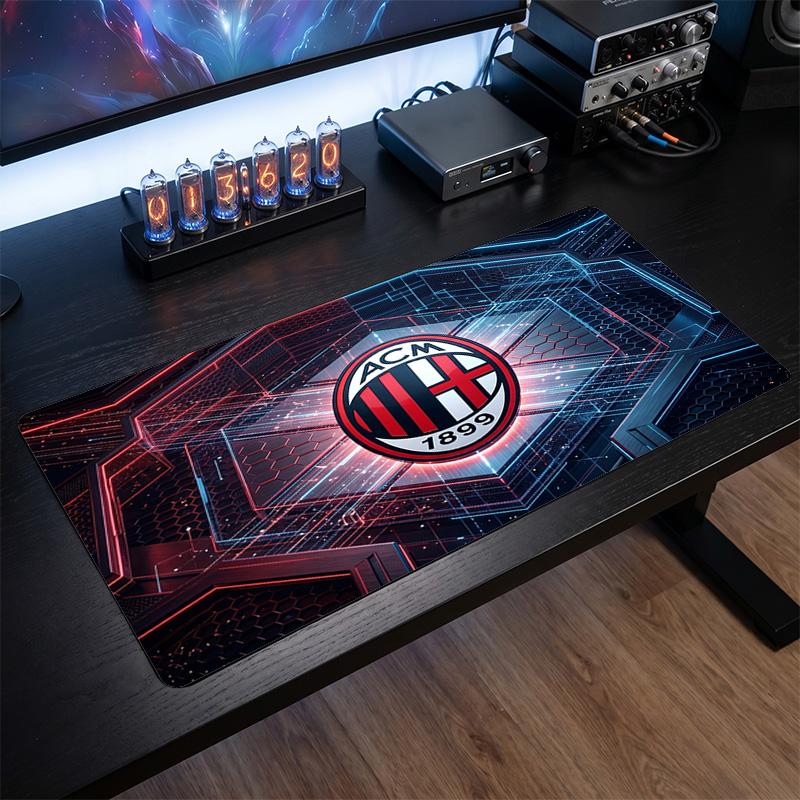 Tappetino per Mouse Grande Stampato AC Milan, Tappetino Morbido in Gomma Antiscivolo per Scrivania da Gioco per Ufficio Laptop Computer Decorazione