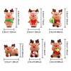 Mini Deer Figurines Resin Elk Toys Cake Topper Miniature Snow Scene Micro Landscape Home Decoration Christmas Supplies Craft