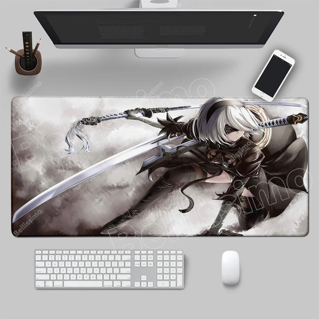 Horká herní dívka NieR Automata YoRHa No. 2 Typ B Podložka pod myš Klávesnice Koberec Gumová Stolní Podložka Herní XXL PC Příslušenství Podložka pod myš
