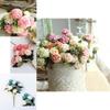 10 Heads Artificial Silk Hydrangea Fake Flowers Bouquet For Elegant Home Decor