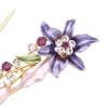 Brooch Pin 3D Flower Decor Scarf Pin with Rhinestone Inlay Thick Stable Lock Anti-exposure Suits Coats Sweaters Pin
