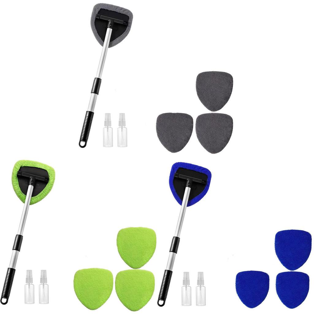 Car Windshield Cleaning Brush With Extendable Handle And Microfiber Cloth For Streakfree Glass Cleaning