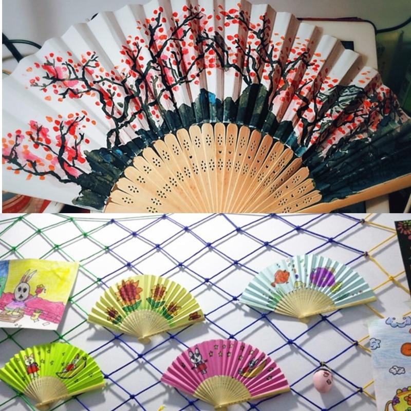 5lots Paper Bamboo Folding Fan Creative Expression Fan for Kids Artistic Expression and Imagination