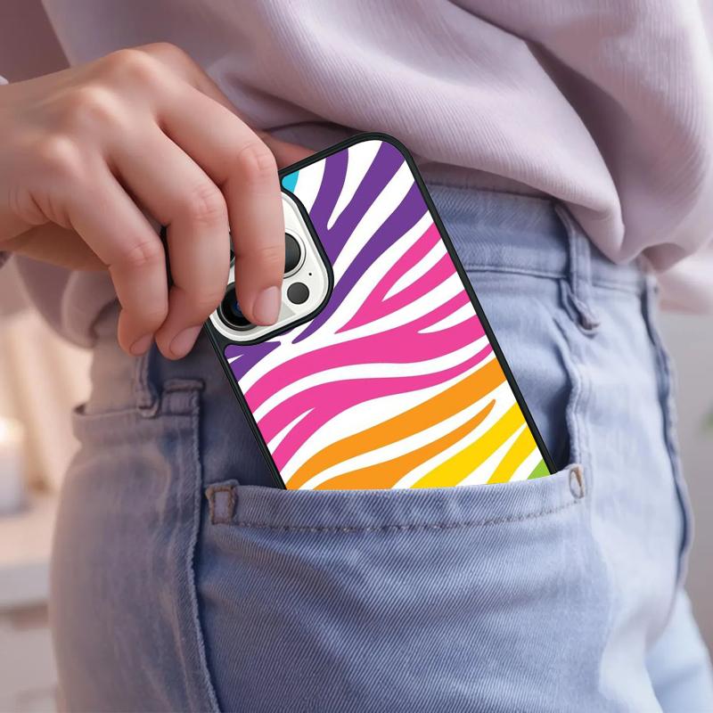 Rainbow Retro Stripes Pink Phone Case For iPhone 17 Air 15 16e 14 13 Pro Max Coque 12 11 Pro Max PLUS cover