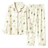 Imitation cotton pajamas women's spring and autumn thin long-sleeved trousers sweet and cute girl raw loungewear