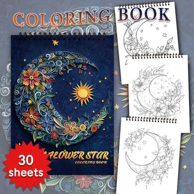 Livre de coloriage spiralé 30 feuilles 11,2 x 8,3 pouces Papier épais 100 g/m², Pour le soulagement, l'anxiété, Parfait pour de nombreux cadeaux de vacances