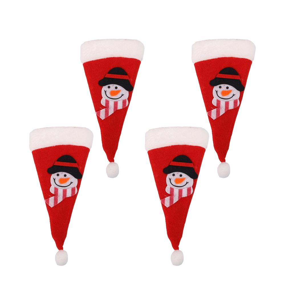 4PCS Christmas Cutlery Holder Bags Snowflake Xmas Tree Knife And Fork Pocket Cutlery Bag Xmas New Year Dinner Table Decorations