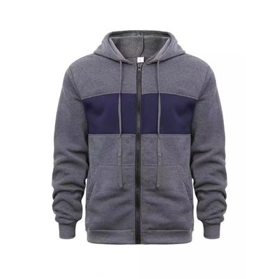 Herren Kapuzenpullover Strickjacke Sweatshirt Farbblockierung Locker Lässig Frühling Herbst Kapuzenpullover für Männer Reißverschlussjacken Männlich