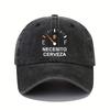 NECESITO CERVEZA Muster gedruckte Vintage Entenschnabelkappe, modische Retro Baseballkappe mit gebogenem Schirm, lässiger Outdoor-Sonnenhut