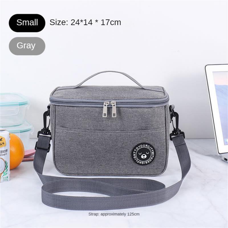 S/M/L New Portable Lunch Bag Food Thermal Box Waterproof Office Cooler Lunchbox With Shoulder Strap Insulated Case