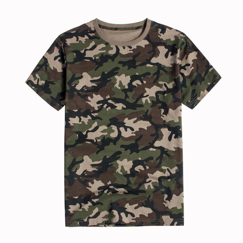Camouflage Cotton Short-Sleeved T-Shirt Men'S Half-Sleeved Crew Neck Top Military Fan Special Forces Loose Trend Bottoming Shirt