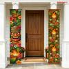 2D Flat, 2pcs Tropical Tribal Banner with Palm Leaves & Patterns - Vertical Hawaiian-Themed Door Hanging Decor Suitable for Hawaiian Luau Parties, Ind