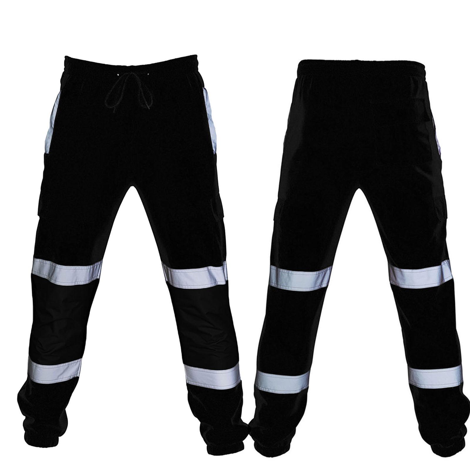 Xingben Four Heren Casual Broek Splicing Reflecterende Streep Werkkleding Casual Zak Cargo Broek XL