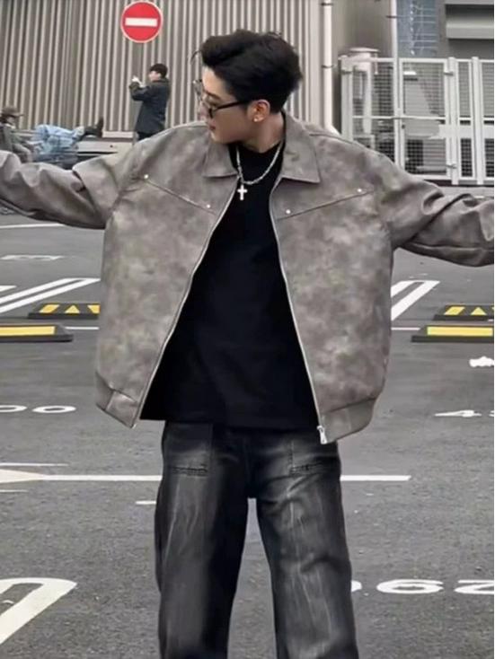 Men's American Retro Suede Lapel Jacket - Thickened, Cropped Leather Outerwear for Autumn/Winter Casual Wear