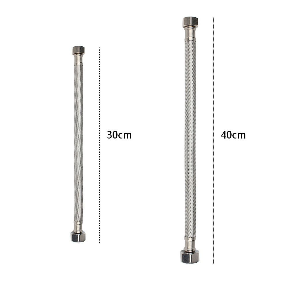 30/40cm Corrugated Water Hose Explosion-proof Large Flow Hot and Cold Water Faucet Inlet Hose Stainless Steel