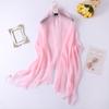 New Plain Long and Thin Chiffon Sunscreen Shawl Spring and Autumn Solid Color Candy Color Scarf Beach Towel