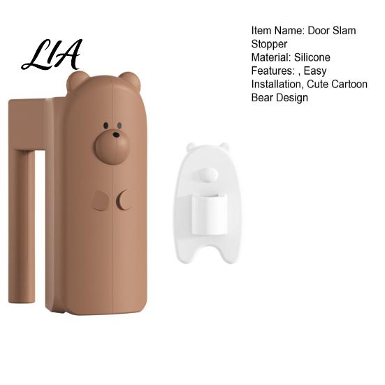 Soft Elastic Door Security Silicone Pinch Guard, Hanging Anti Slam Stopper, Cartoon Bear Design, Child Flexible Stopper Safety Finger Guard