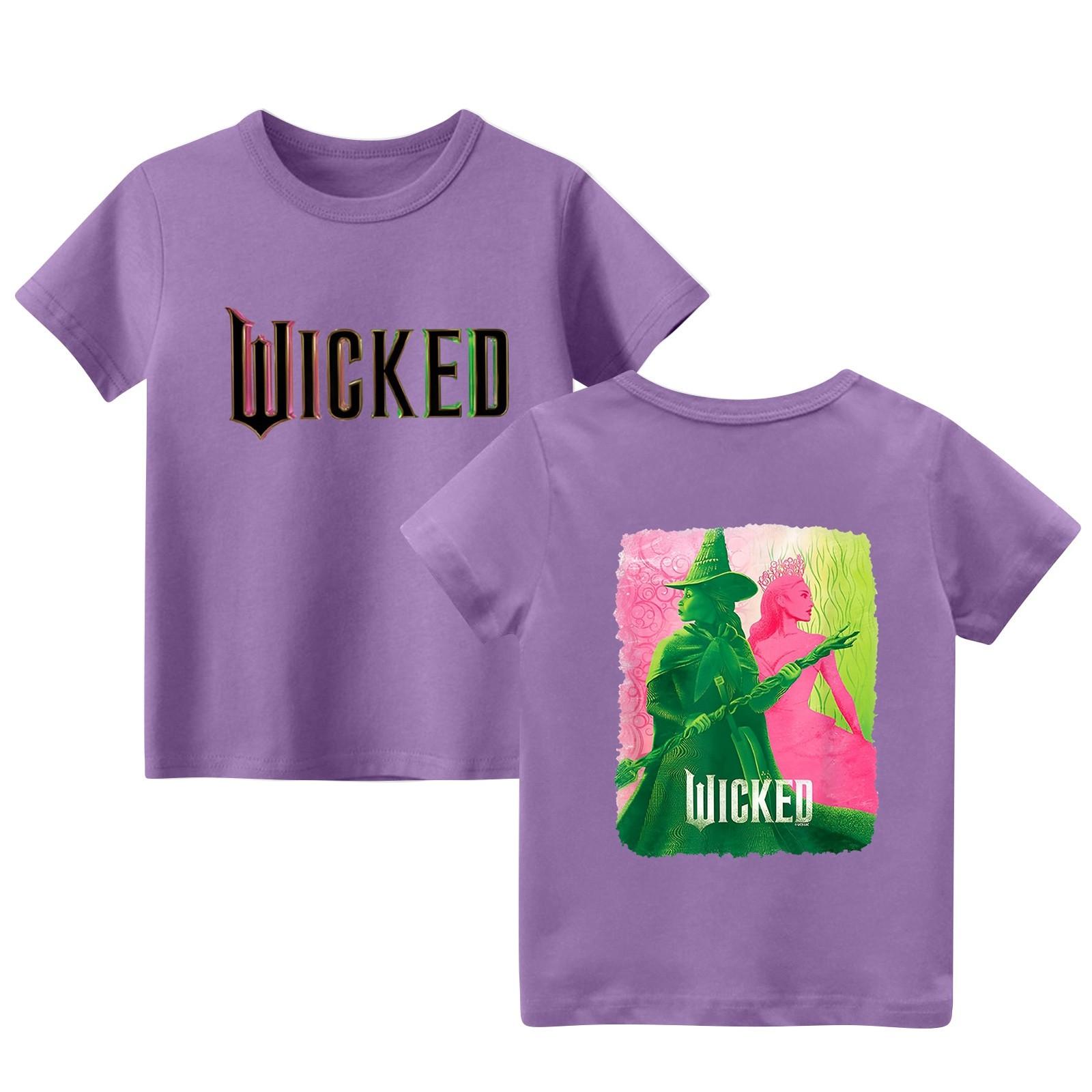 

Мальчики и девочки мода повседневный воротник принтованный короткий рукав топ 120 фиолетовый