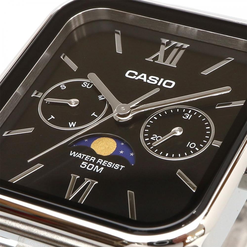 CaSio Standard Moon PhaSe Analog Men S Watch Mtp M305d 1a2v Metal Band Black