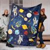 1pc Cosmic Astronaut Pattern Flannel Blanket, Soft Warm Throw Blanket Nap Blanket For Couch Sofa Office Bed Camping Travel