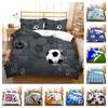 Set de lenjerie de pat 2/3 buc. Set de cuvertură de pilotă cu design fotbal pentru pat dublu/complet/ Queen Size Copii Adolescenți Husă de pilota