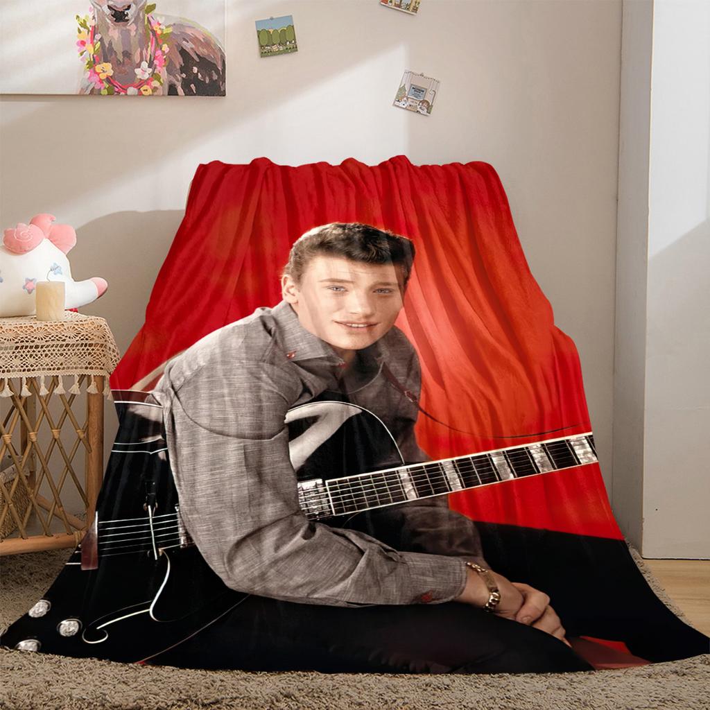 French legendary rock singer and actor Johnny Hallyday blanket soft home furnishing nap decoration four seasons warm Sherpa blanket U6