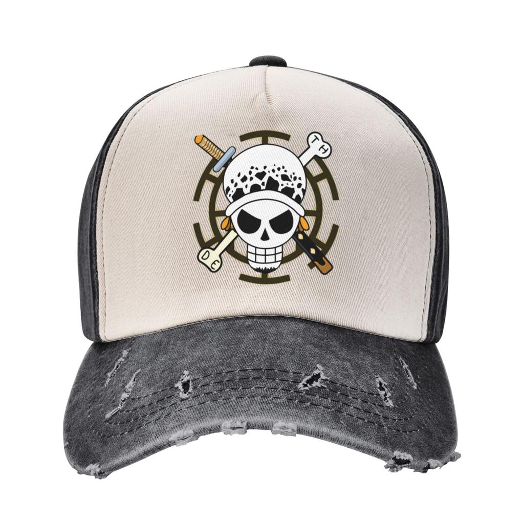 Hip Hop Tony Tony Chopper One Piece Flag Baseball Cap Distressed Denim Snapback Cap Outdoor Summer Adjustable Fit Caps Hat