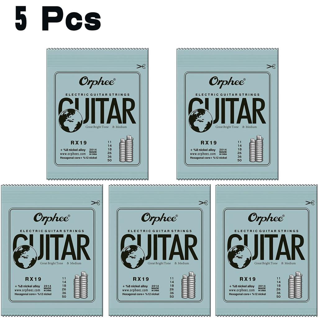 Orphee 1/5/10 Stück Elektrische Gitarrensaiten Satz RX Serie Sechskant Kohlenstoffstahl 6 Saiten für Elektrische Gitarren Zubehör & Teile