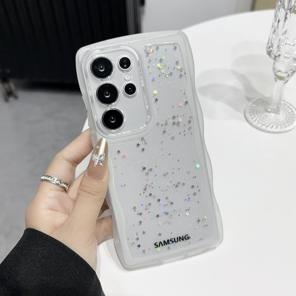 Star Sky Glitter Sequin Clear Silicone Phone Case Samsung Galaxy S25 S23 Ultra S24 S22 Plus S23 FE A55 A35 A25 A15 Soft Cover