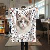 1PC Cute Cats Rabbits Print Flannel Blanket, High Quality All Seasons, Home Decor, Warmth and Comfort, Perfect for Christmas Gifts
