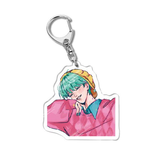 Korean Pop Cartoon Charm Acrylic Anime Character Boy Tiger Keychain Charm Cute Bag Backpack Charm Collectible Gift for Fans