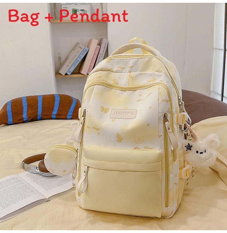 Jugendlicher Schmetterlings-Rucksack für die Schule mit Nylon und Laptop-Fach