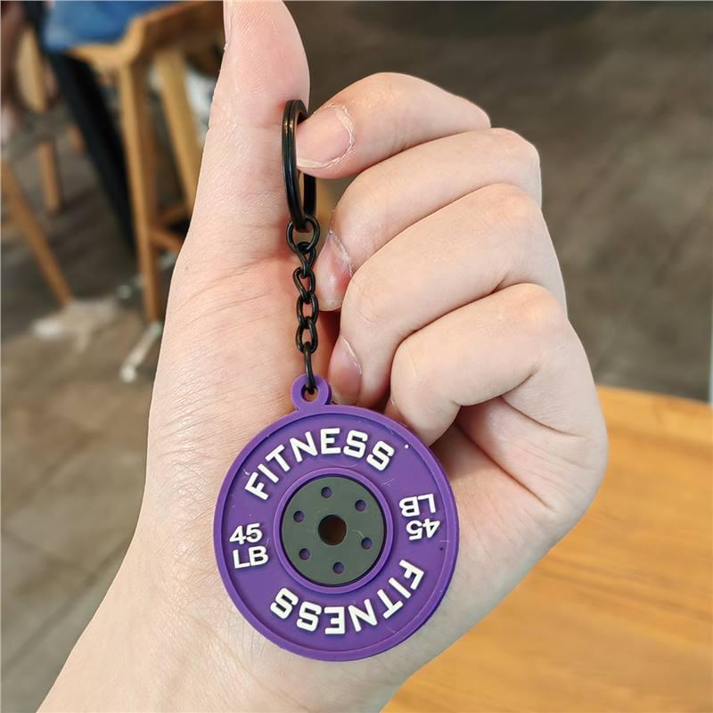 2025 New Barbell Keychain Silicone Dumbbell Keychain Gym Gifts For Gym Lovers Fitness Trainer Gift Backpack Car Key Pendant