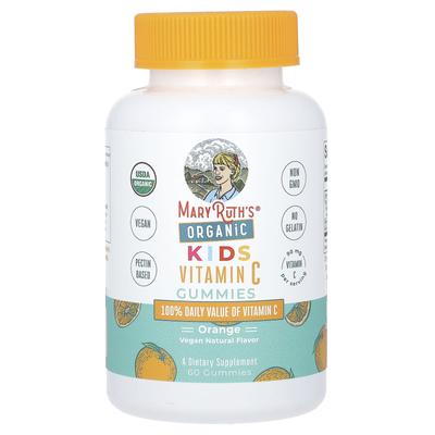Organic Children's Vitamin C Gummies, Orange, 90 Mg, 60 Gummies (45 Mg Per Gummy)