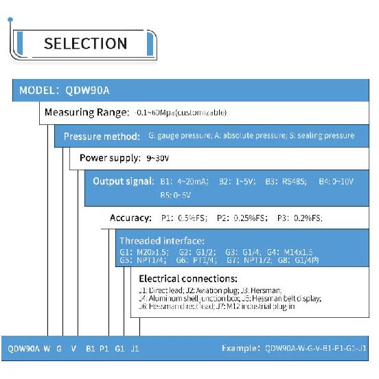 Digital Pressure Sensor 0-30bar 0-50ar 0-100bar Pressure Transmitter 4-20mA 0-10V RS485 M20*1.5 Digital Pressure Transducer