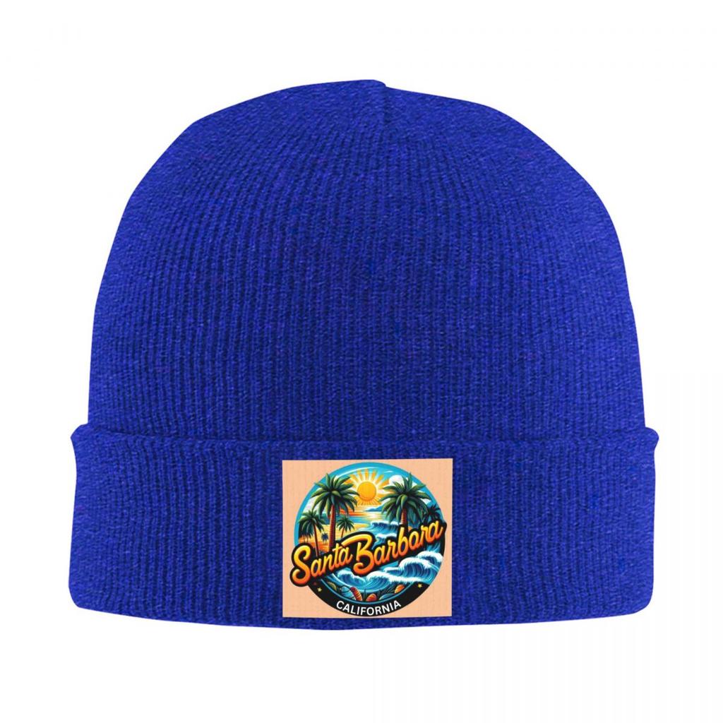 Santa Barbara California USA Warm Knitted Cap Fashion Bonnet Hat Autumn Winter Outdoor Beanies Hats for Unisex Womenx Adult