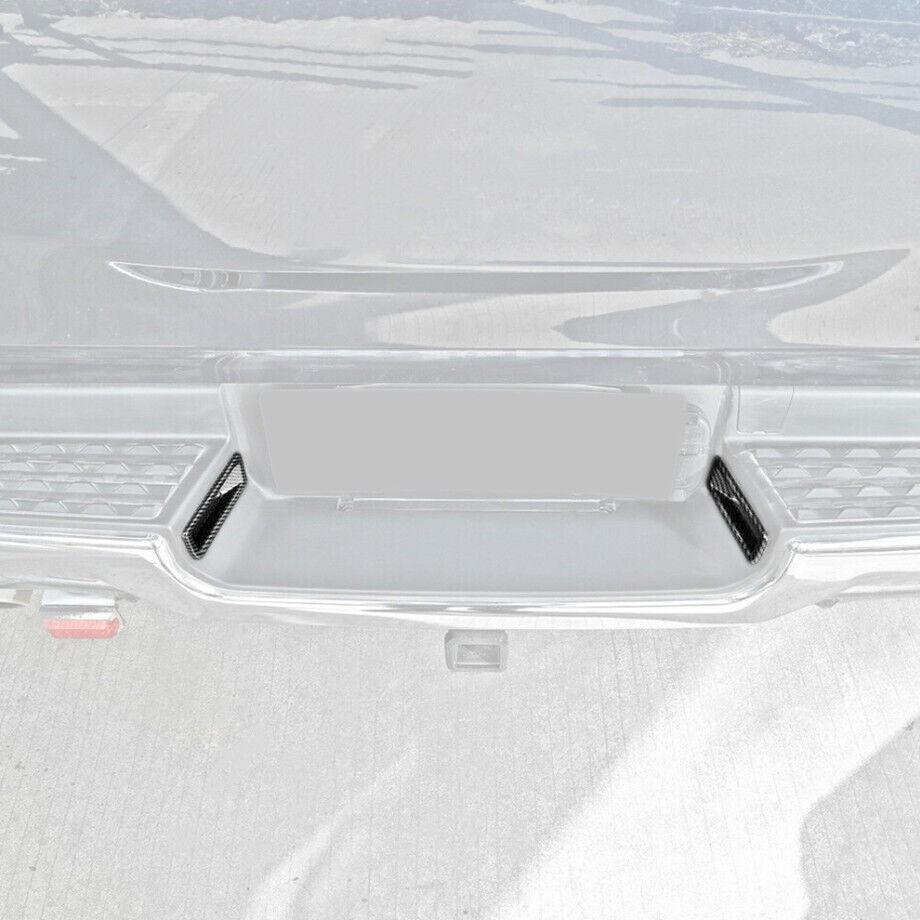 For Dodge RAM 1500 2019-2024 Carbon Car Rear License Plate Lamp Light Cover Trim