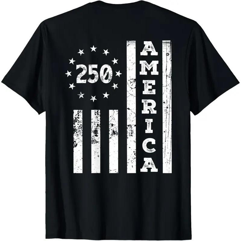 Fashion Women T-Shirt 250th Independence Anniversary Patriotic USA Fla S