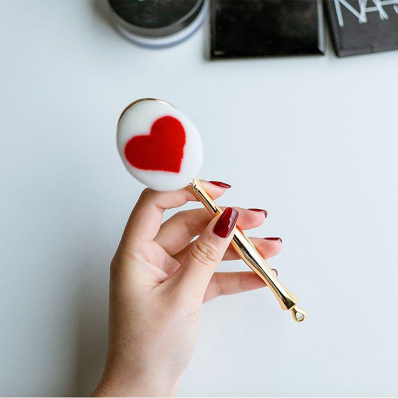 

INS Recommend Heart-Shaped Soft Hair Powder Foundation Brush Makeup Brush Liquid Foundation Brush Powder Brush BB Brush Golden Makeup Tools Man-made fiber Heart Foundation Brush