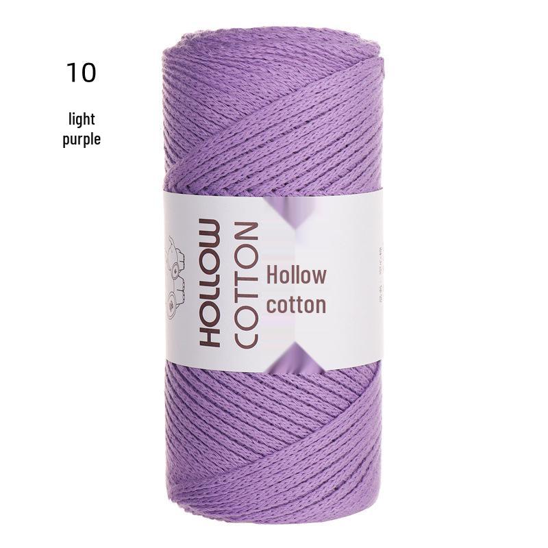2mm Hollow Pure Cotton Scarf & Bag Yarn for DIY Crochet and Handwoven Projects