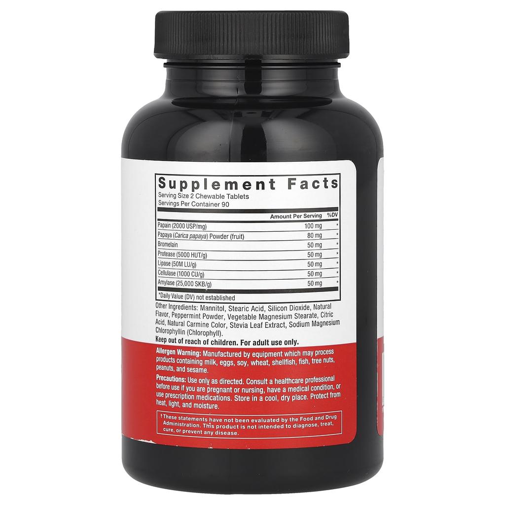 Papaya Enzyme, Tropical Fruit, Chewable Tablets 180 Tablets