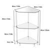 3 Tier Triangular Acrylic Corner Side Table Small Corner Side Table Bathroom Organizer Water Resistant End Table