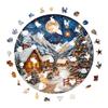 Wooden Puzzle Christmas Snow Scene Small Animal Shape Puzzle Flat Wooden Puzzle