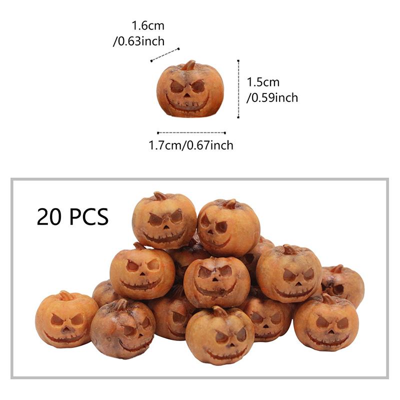 20Pcs Miniature Resin Pumpkins For Decorating Halloweenparty Gifts Home Garden Decoration Craft Diy