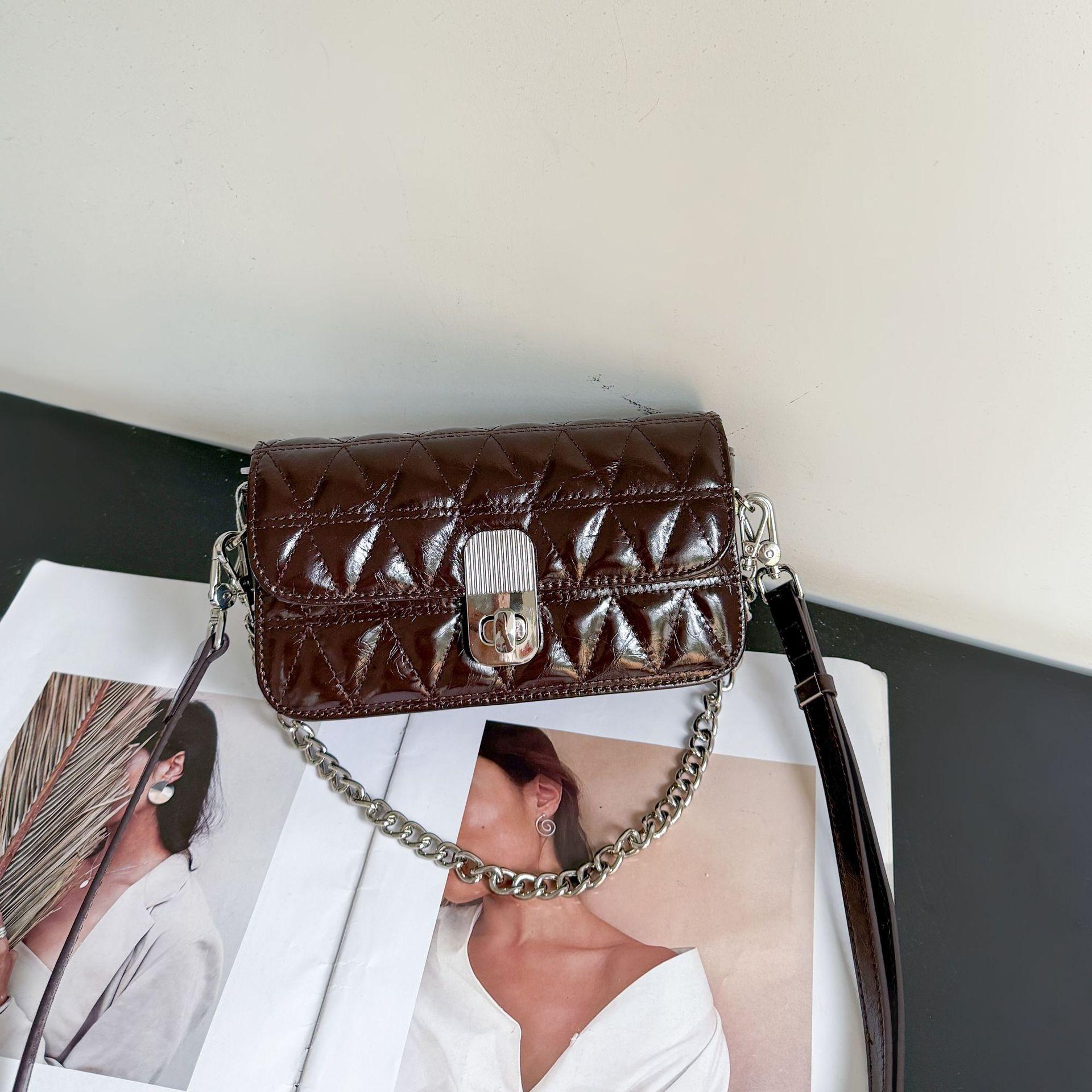 

Женская сумка через плечо из коровьей кожи с ромбом, большая вместимость, портативная, модная, универсальная, простая, на молнии, сумка-тоут из натуральной кожи кофейный